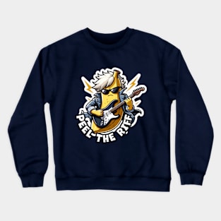 Banana Rockstar Peel the Riffs - Electric Guitar Crewneck Sweatshirt